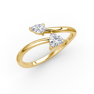 Just Brilliant Bypass Cuff ring in 18K Yellow Gold, upright view