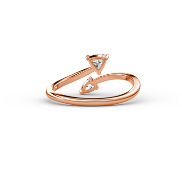 Just Brilliant Bypass Cuff ring in 18K Rose Gold, back view