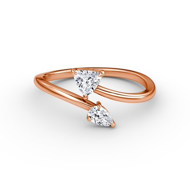 Just Brilliant Bypass Cuff ring in 18K Rose Gold, front view