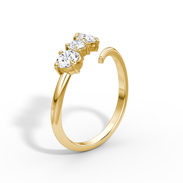 Just Brilliant Cosmos ring, yellow gold color, upright view