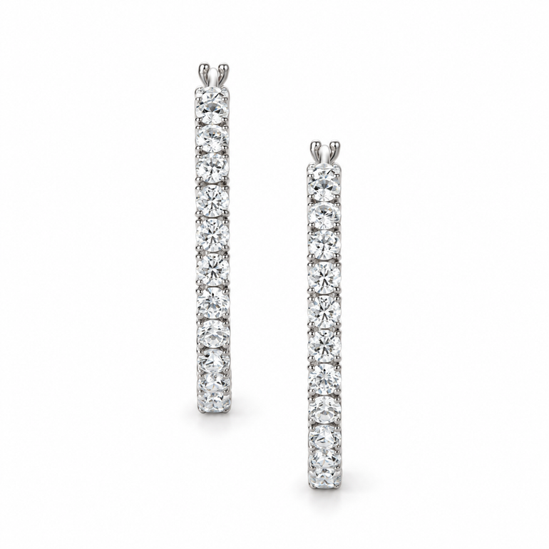Cercle de Lumière Diamond Hoop Earrings by Just Brilliant — front