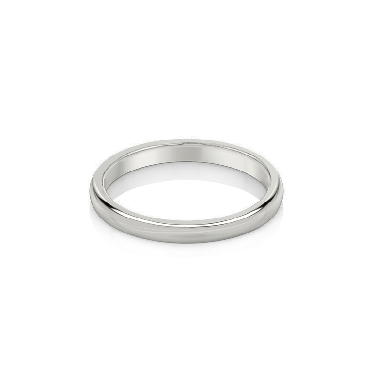 Just Brilliant 1.5mm Classic Round Wedding Band in 18K White Gold, front view