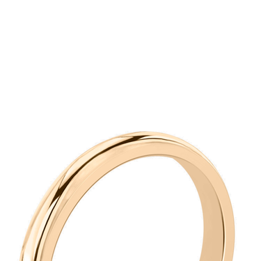 Just Brilliant 3mm Classic Round Wedding Band in 18K Rose Gold, perspective view