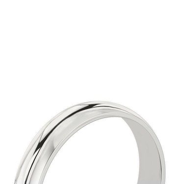 Just Brilliant 4.5mm Classic Round Wedding Band in 18K White Gold, detail view