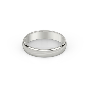 Just Brilliant 4.5mm Classic Round Wedding Band in 18K White Gold, front view