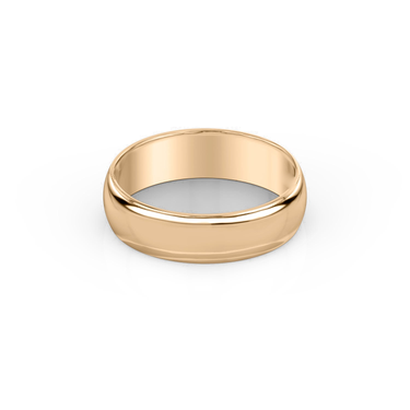 Just Brilliant 6mm Classic Round Wedding Band in 18K Rose Gold, front view