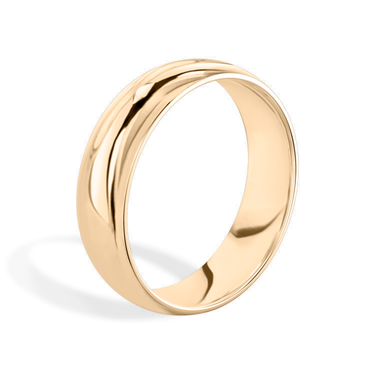 Just Brilliant 6mm Classic Round Wedding Band in 18K Rose Gold, upright view