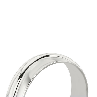Just Brilliant 6mm Classic Round Wedding Band in 18K White Gold, detail view
