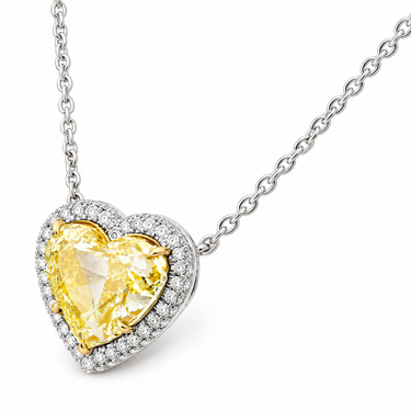 Cœur de Soleil Diamond Pendant by Just Brilliant — Angled close-up