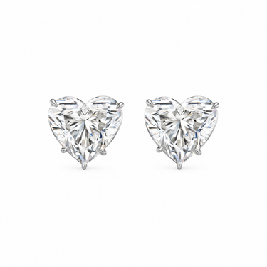 Cœurs de Lumière Diamond Studs in 18K white gold by Just Brilliant — Front view