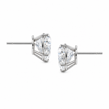 Cœurs de Lumière Diamond Studs in 18K white gold by Just Brilliant — Side profiles