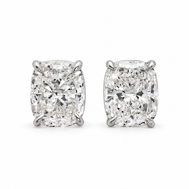 Coussin de Lumière Diamond Stud Earrings in 18K white gold by Just Brilliant — Front pair