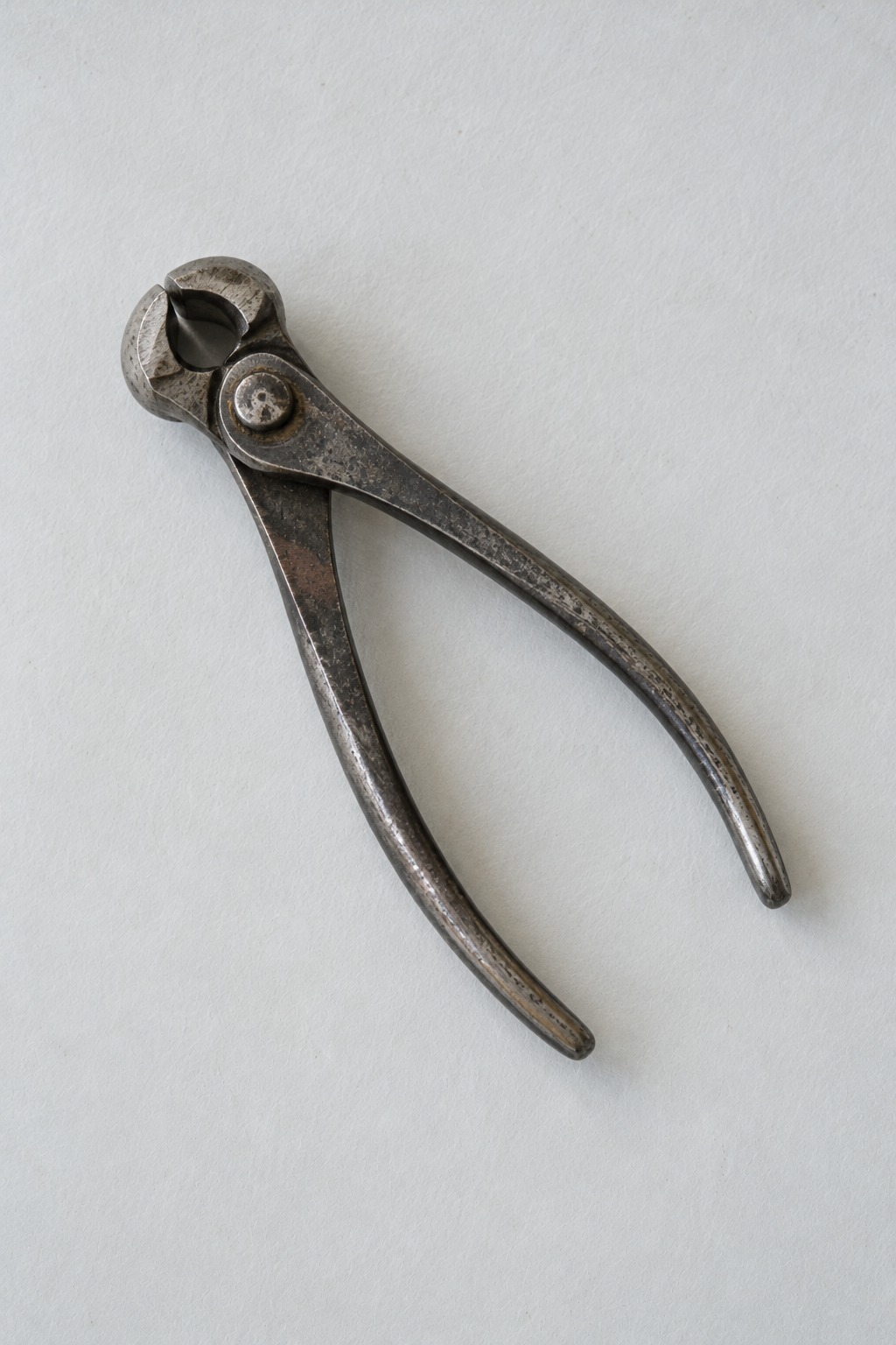 Original Just Brilliant craft study: worn steel end-cutting nippers.