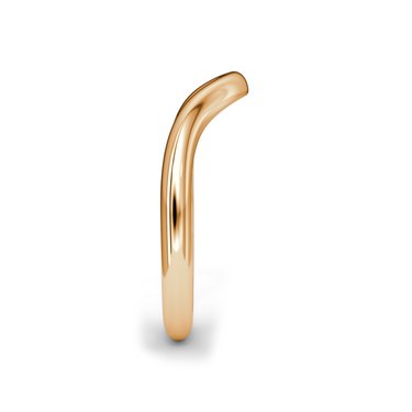 Just Brilliant Curve Band, 18K Rose Gold, side view on white with natural shadow