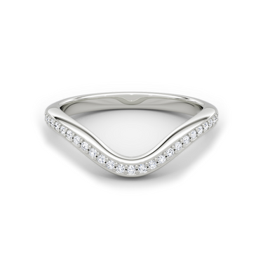Just Brilliant Curve Band, 18K White Gold, front view