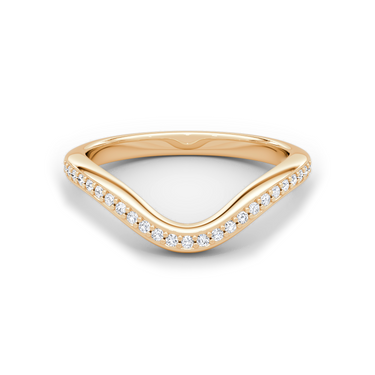 Just Brilliant Curve Band, 18K Rose Gold, front view