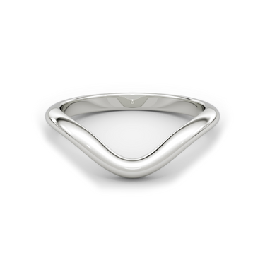 Just Brilliant Curve Band, 18K White Gold, front view