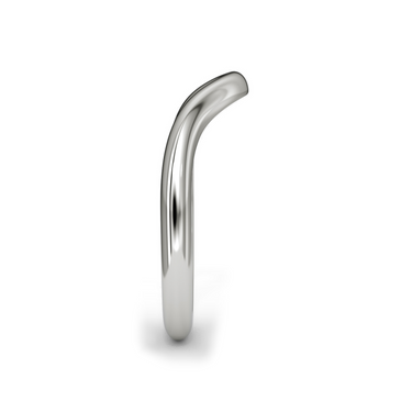 Just Brilliant Curve Band, 18K White Gold, side view on white with natural shadow
