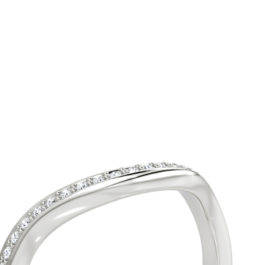 Just Brilliant Curve Band, 18K White Gold, detail view