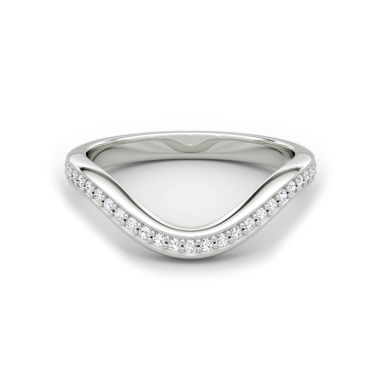Just Brilliant Curve Band, 18K White Gold, front view