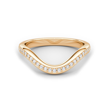 Just Brilliant Curve Band, 18K Rose Gold, front view