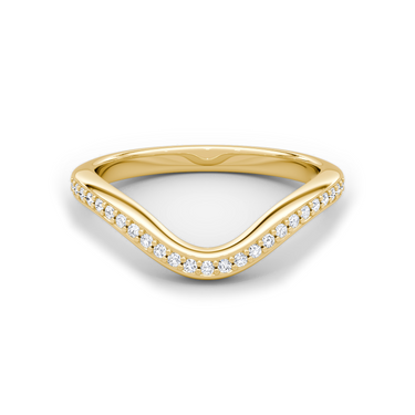 Just Brilliant Curve Band, 18K Yellow Gold, front view