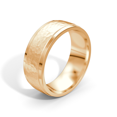 Just Brilliant Hammered Band in 18K Rose Gold, upright