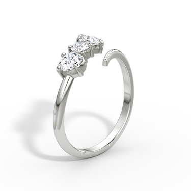 Just Brilliant Cosmos ring, white gold color, upright view