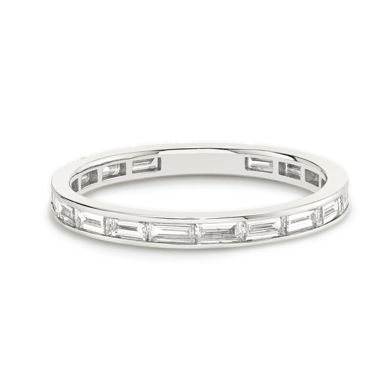 Just Brilliant Devotion band in 18K White Gold, front view.