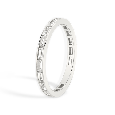 Just Brilliant Devotion band in 18K White Gold, side view.