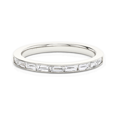 Just Brilliant Devotion band in 18K White Gold, front view.