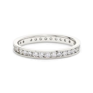 Just Brilliant Devotion band in 18K White Gold, front view.