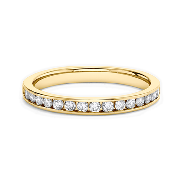Just Brilliant Devotion band in 18K Yellow Gold, front view.