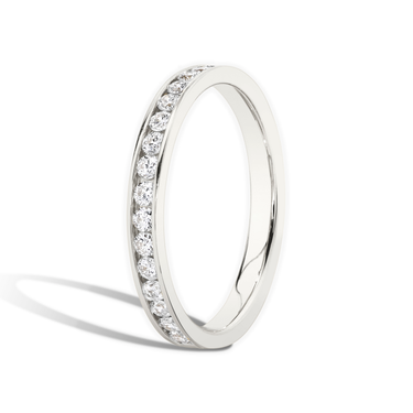 Just Brilliant Devotion band in 18K White Gold, upright view.