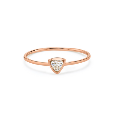 Just Brilliant Diamond Bezel Ring, trillion, 18K Rose Gold, front view