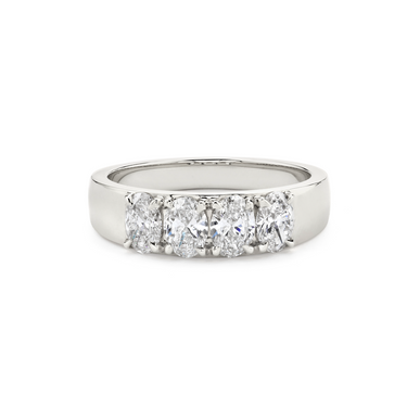 Just Brilliant Tetrad Diamond Ring in 18K White Gold, front view.