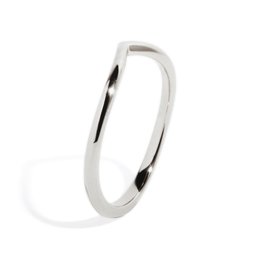 Just Brilliant Dip Band, White Gold, upright view