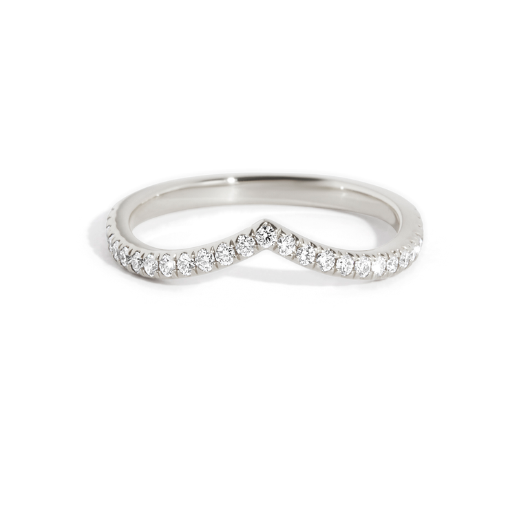 Just Brilliant Dip Band, White Gold, front view
