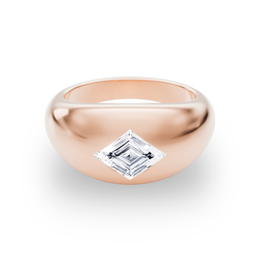 Just Brilliant Dome Band, lozenge, 18K Rose Gold, front