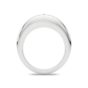 Just Brilliant Dome Band, oval, 18K White Gold, profile