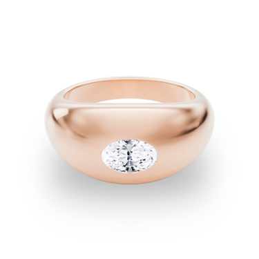 Just Brilliant Dome Band, oval, 18K Rose Gold, front