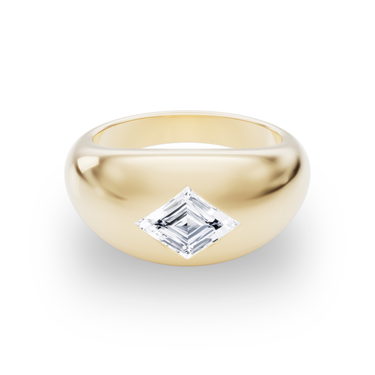 Just Brilliant Dome Band, lozenge, 18K Yellow Gold, front
