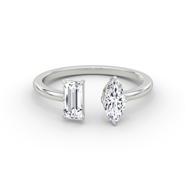 Just Brilliant Duo Cuff — 18K White Gold, front
