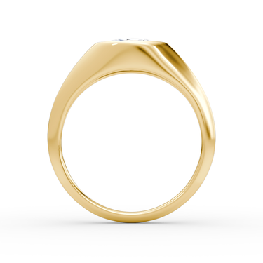 Just Brilliant East West Signet ring in yellow gold — profile