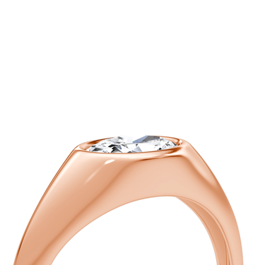 Just Brilliant East West Signet ring in rose gold — detail