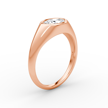 Just Brilliant East West Signet ring in rose gold — upright