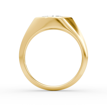 Just Brilliant East West Signet ring in yellow gold — profile