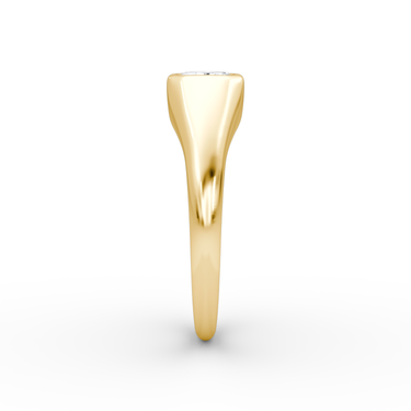 Just Brilliant East West Signet ring in yellow gold — side
