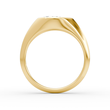 Just Brilliant East West Signet ring in yellow gold — profile