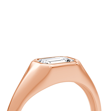 Just Brilliant East West Signet ring in rose gold — detail